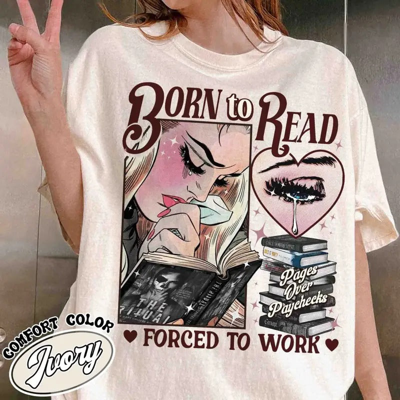 Born To Read Forced To Work Shirt, Dark Romance Social Club, Bookish Shirt Dark Romance Smut Gift, Dark Romance Book...