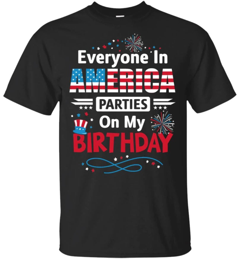 Born on 4th of July Birthday Shirt