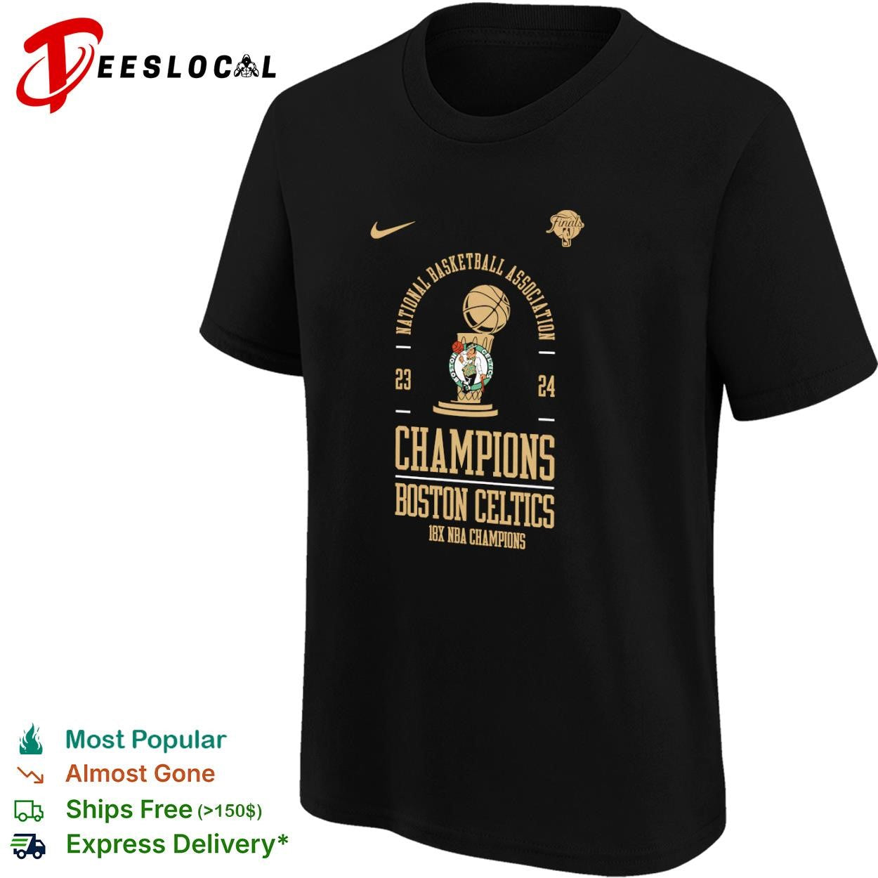 Boston Celtics National Basketball Association 23 24 Champions 18x NBA Champions shirt