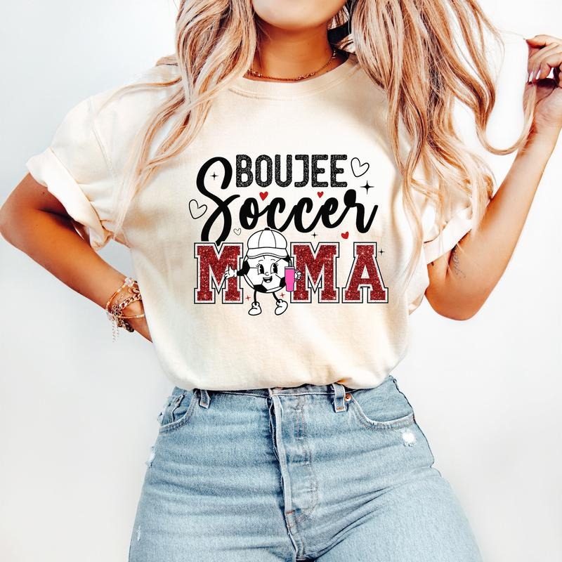 Boujee Soccer Mama T-Shirt, Soccer T-Shirt, Sports T-Shirt, Trendy Retro Mom T-Shirt, Hoodie, Sweatshirt | CiraTrend.com