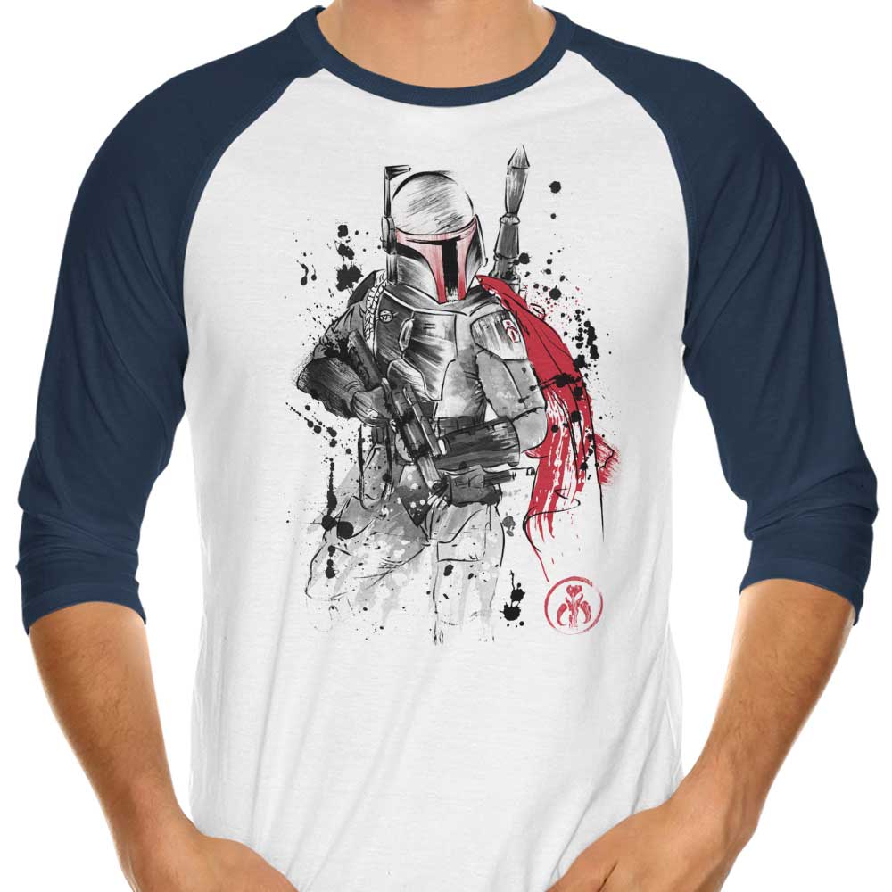 Bounty Hunter Sumi-e - 3/4 Sleeve Raglan T-Shirt Hoodie, Sweatshirt | CiraTrend.com (Image 4)