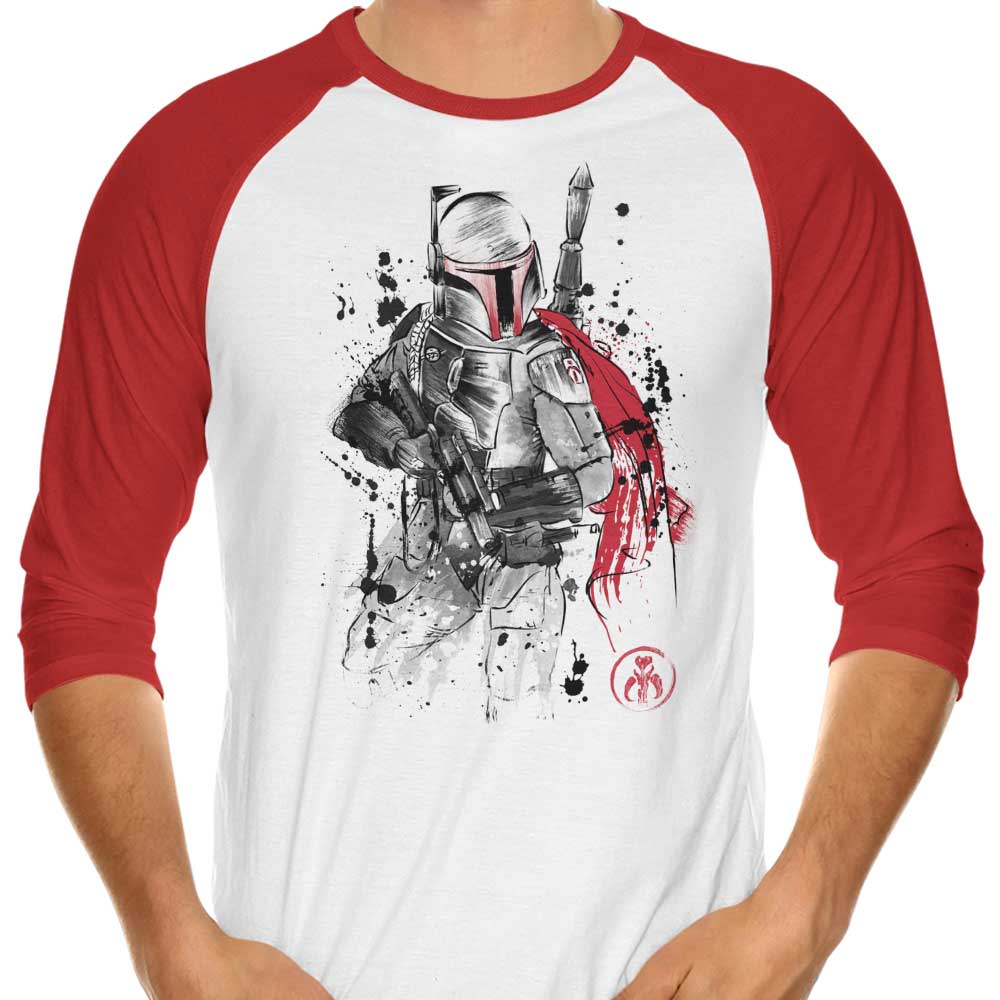 Bounty Hunter Sumi-e - 3/4 Sleeve Raglan T-Shirt Hoodie, Sweatshirt | CiraTrend.com (Image 3)