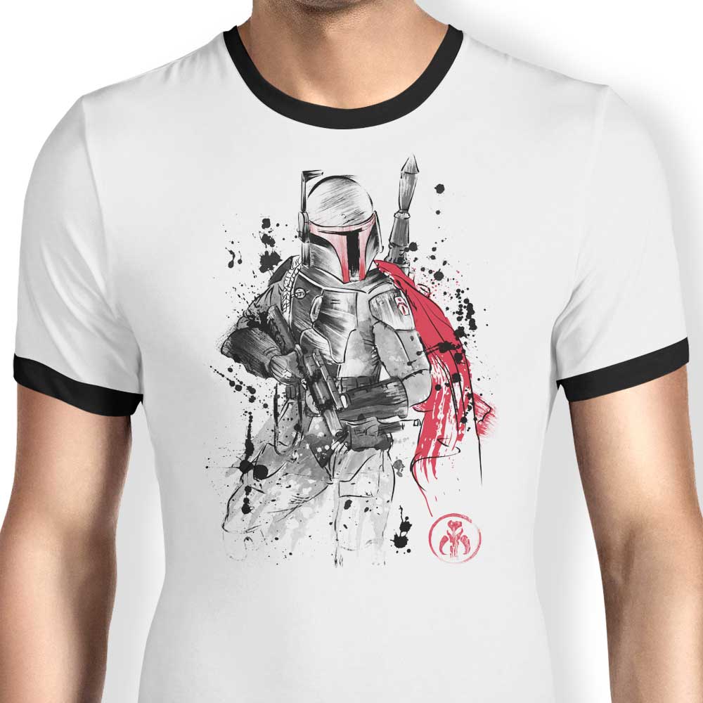 Bounty Hunter Sumi-e - Ringer T-Shirt Hoodie, Sweatshirt | CiraTrend.com (Image 1)
