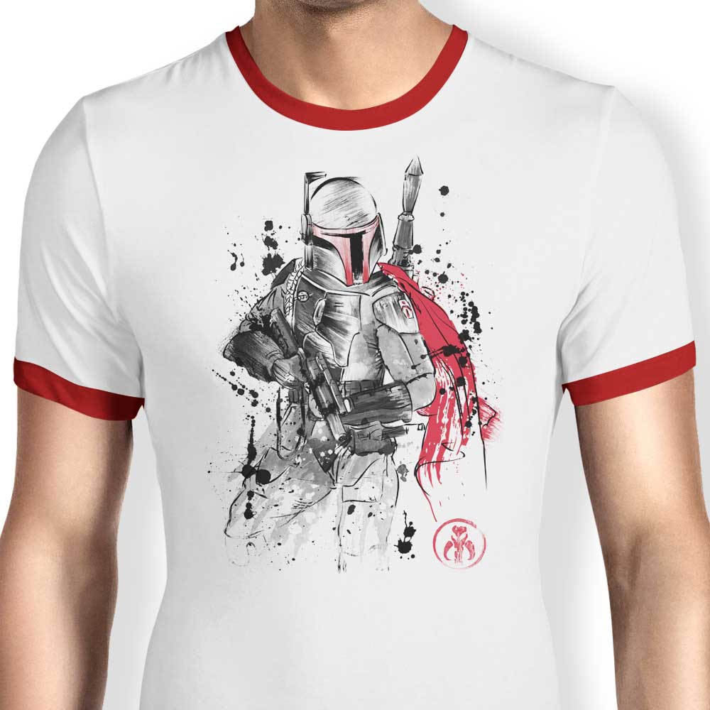 Bounty Hunter Sumi-e - Ringer T-Shirt Hoodie, Sweatshirt | CiraTrend.com (Image 3)