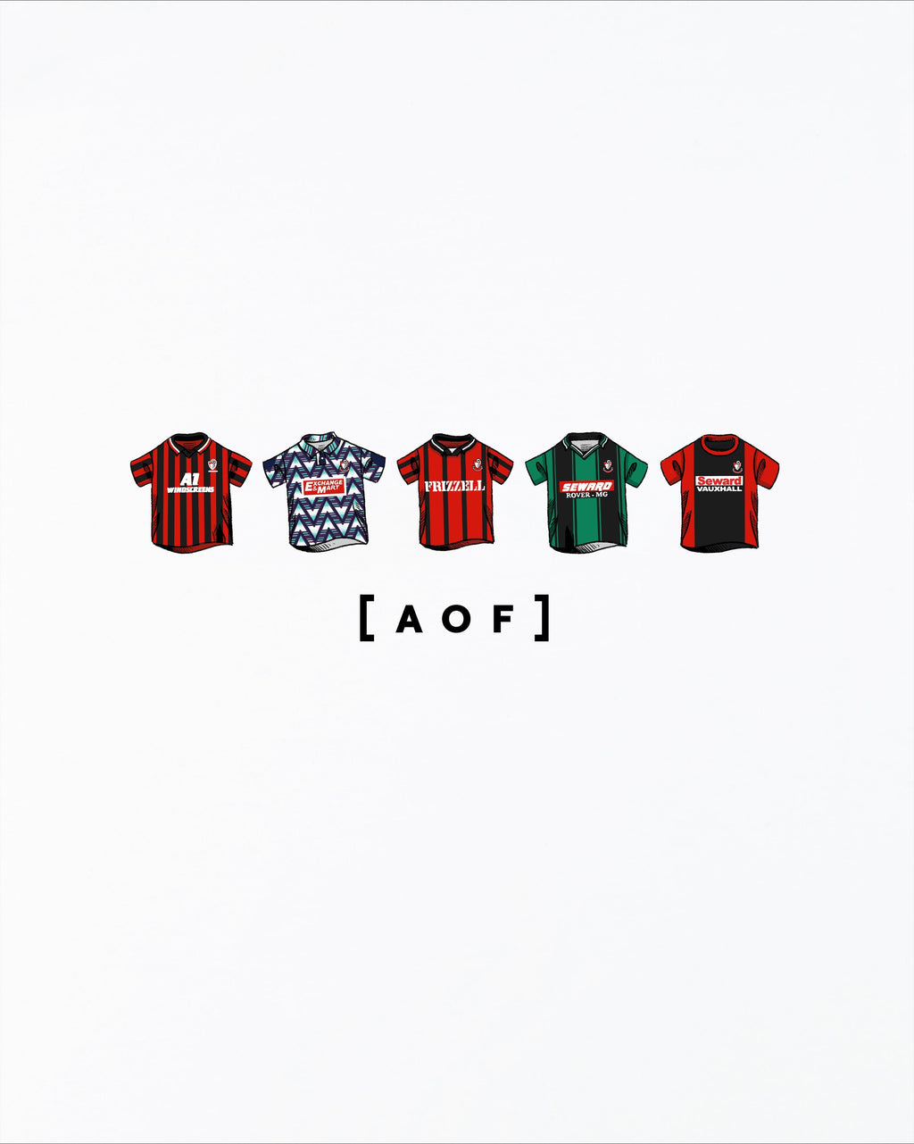 AFC Bournemouth Printed Classics White Tee Hoodie, Sweatshirt | CiraTrend.com (Image 2)