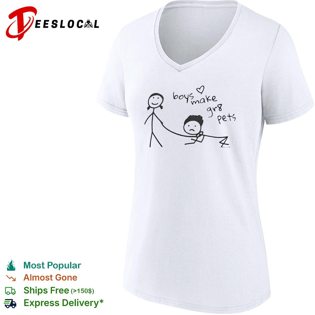 Boys make gr8 pets stick figure doodle shirt
