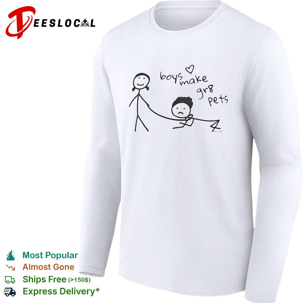 Boys make gr8 pets stick figure doodle shirt