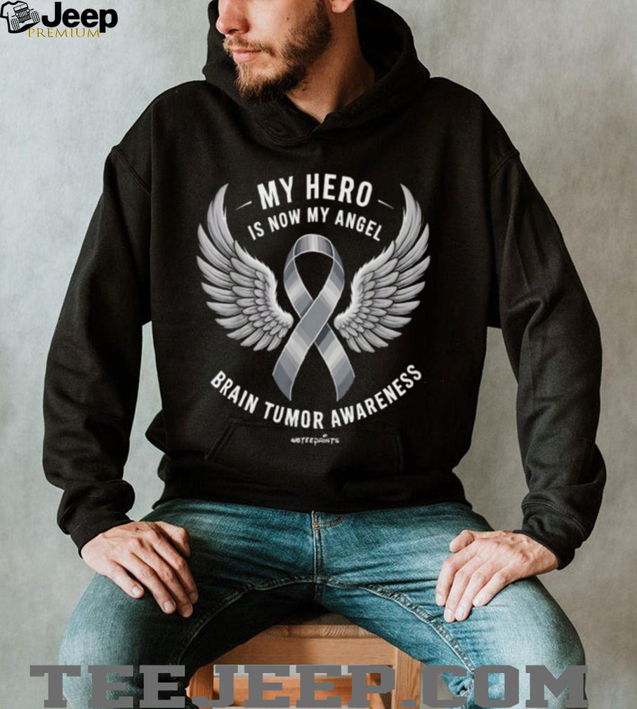 Brain Tumor Awareness My Hero Is Now My Angel Memorial T Shirt