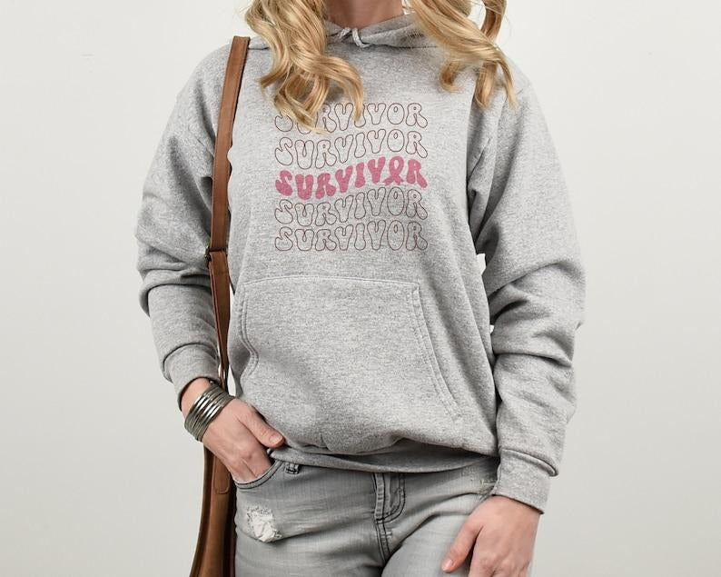 Breast Cancer Survivor Sweatshirt, Pink Ribbon Sweatshirt, Breast Cancer Awareness Month, Breast Cancer Survivor Gift,...
