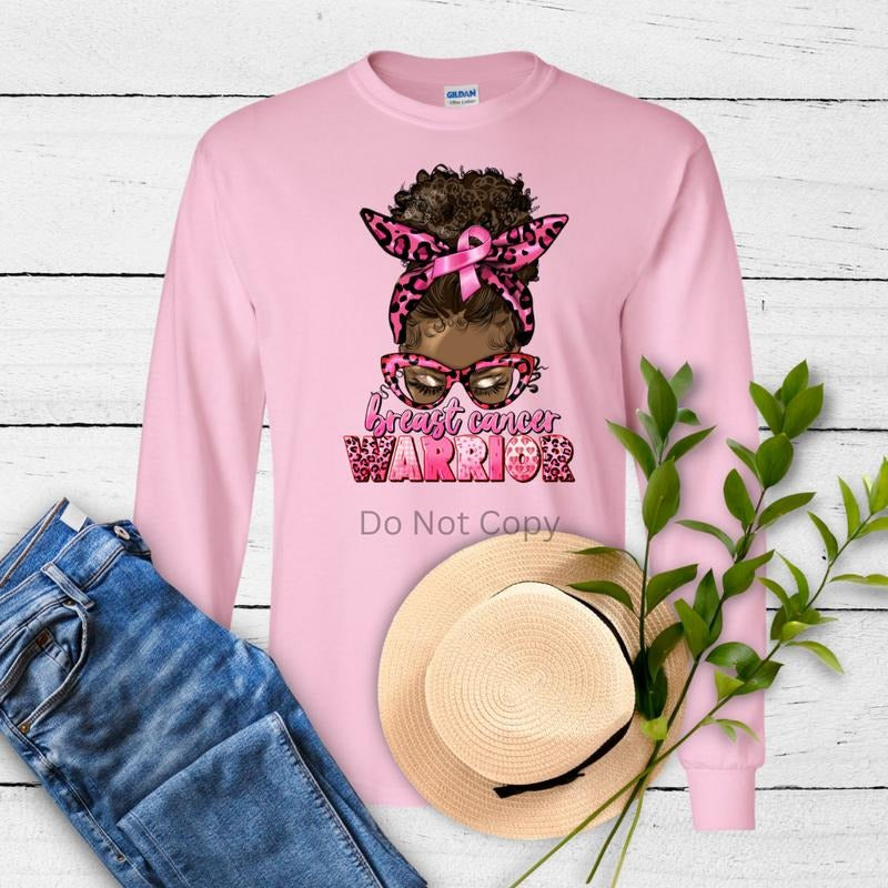 Breast Cancer Warrior DTF Transfer ONLY -This is NOT a T Shirt Hoodie, Sweatshirt | CiraTrend.com