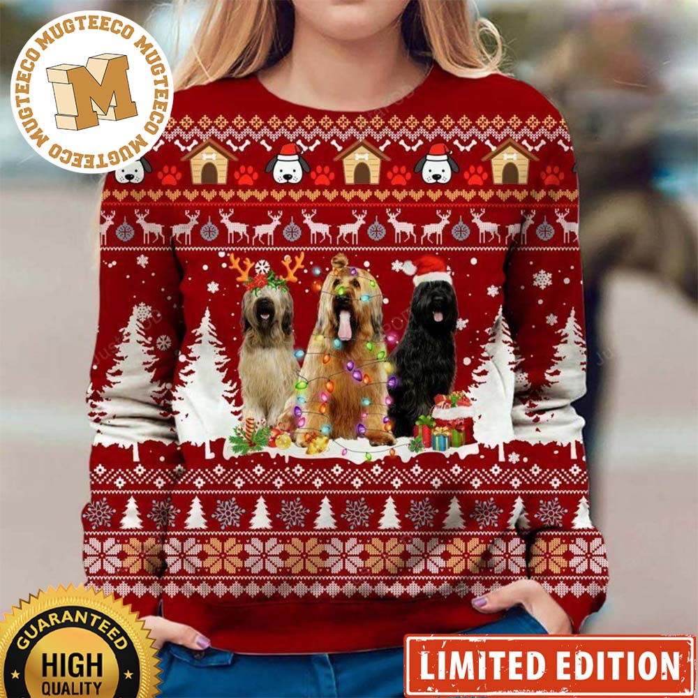 Briard Dog Xmas Holiday Gift For Dog Lovers Ugly Christmas Sweater
