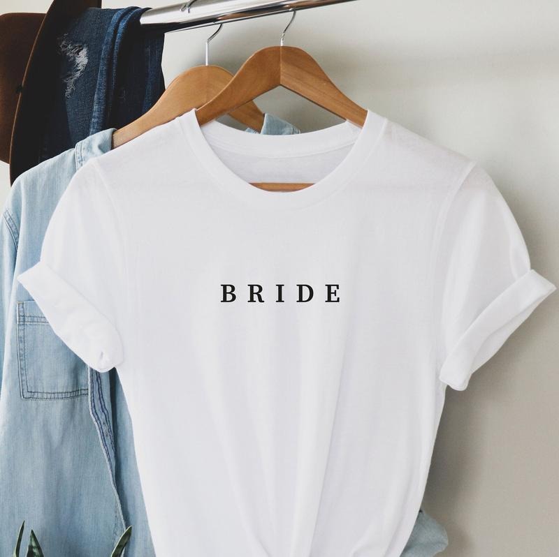 Bride Shirt, Wedding shirt, Engagement Gift, Bachelorette Party, Hen Do, Bride To Be Tee, Minimalist Design Pre wedding...