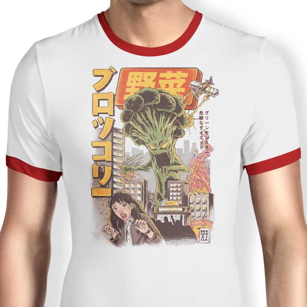 Broccozilla - Ringer T-Shirt Hoodie, Sweatshirt | CiraTrend.com (Image 3)