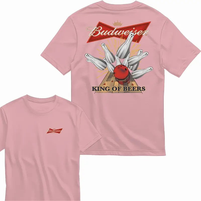 Budweiser Bowling Ghost Strike Beer Unisex T-shirt  Menswear Top Cotton 2 Side Tee Sweatshirt Hoodie | CiraTrend.com