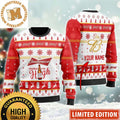 Budweiser Makes Me High Personalized Red And White Knitting Funny Christmas Ugly Sweater