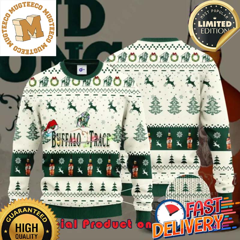 Buffalo Trace Santa Hat Reindeer Ugly Christmas Sweater For Holiday 2023 Xmas Gifts
