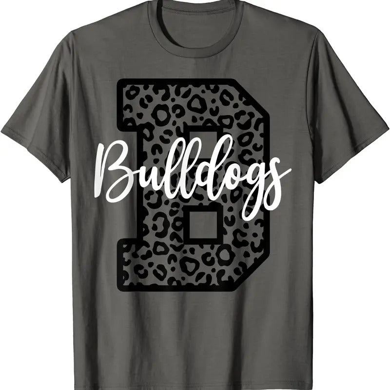 Bulldogs School Spirit Mascot Leopard Cheer Fan Game Day T-Shirt Hoodie, Sweatshirt | CiraTrend.com