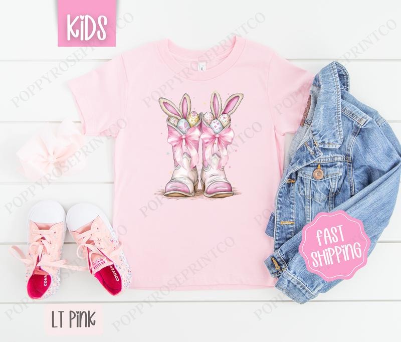 Bunny Boots Kids Shirt - Easter Children's Tshirt - Cute Youth Tee Gildan Hoodie, Sweatshirt | CiraTrend.com