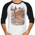 Burgerzilla - 3/4 Sleeve Raglan T-Shirt Hoodie, Sweatshirt | CiraTrend.com (Image 1)
