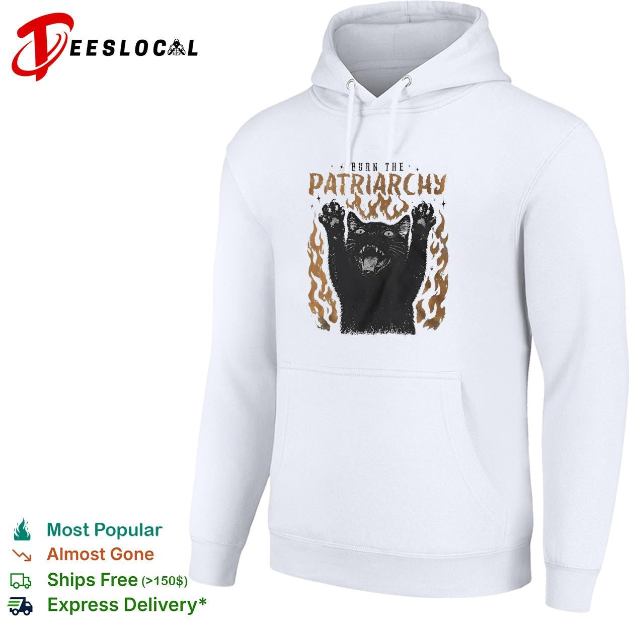 Burn the patriarchy black cat shirt