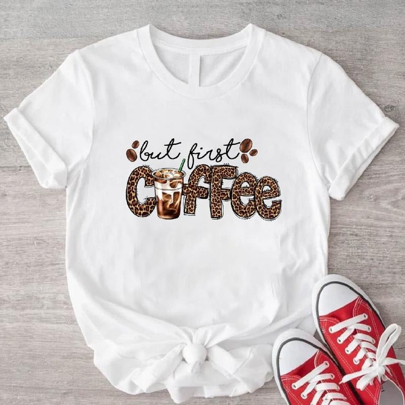 But First Coffee Shirt, Coffee Lover Gift T-Shirt, Trendy Coffee Leopard Shirt, Unisex Coffee Addict Gift Tee. Hoodie,...