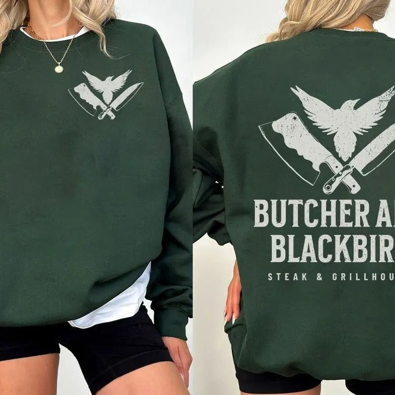 Butcher and Blackbird Sweatshirt, Dark Romance Hoodie, Booktrovert Bookish Merch, Dark Academia Shirt, Enemies To Lovers,...