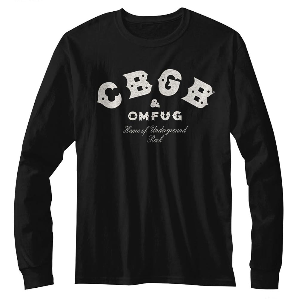 CBGB Mens L/S T-Shirt - Logo - Solid Black Hoodie, Sweatshirt | CiraTrend.com