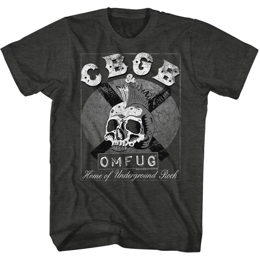 CBGB S S Skull & Tape Heather Black Heather T-Shirts, Hoodie, Sweatshirt
