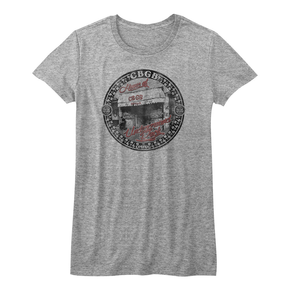 CBGB Girls Juniors S/S T-Shirt - Circle Scene - Heather Gray Heather Hoodie, Sweatshirt | CiraTrend.com