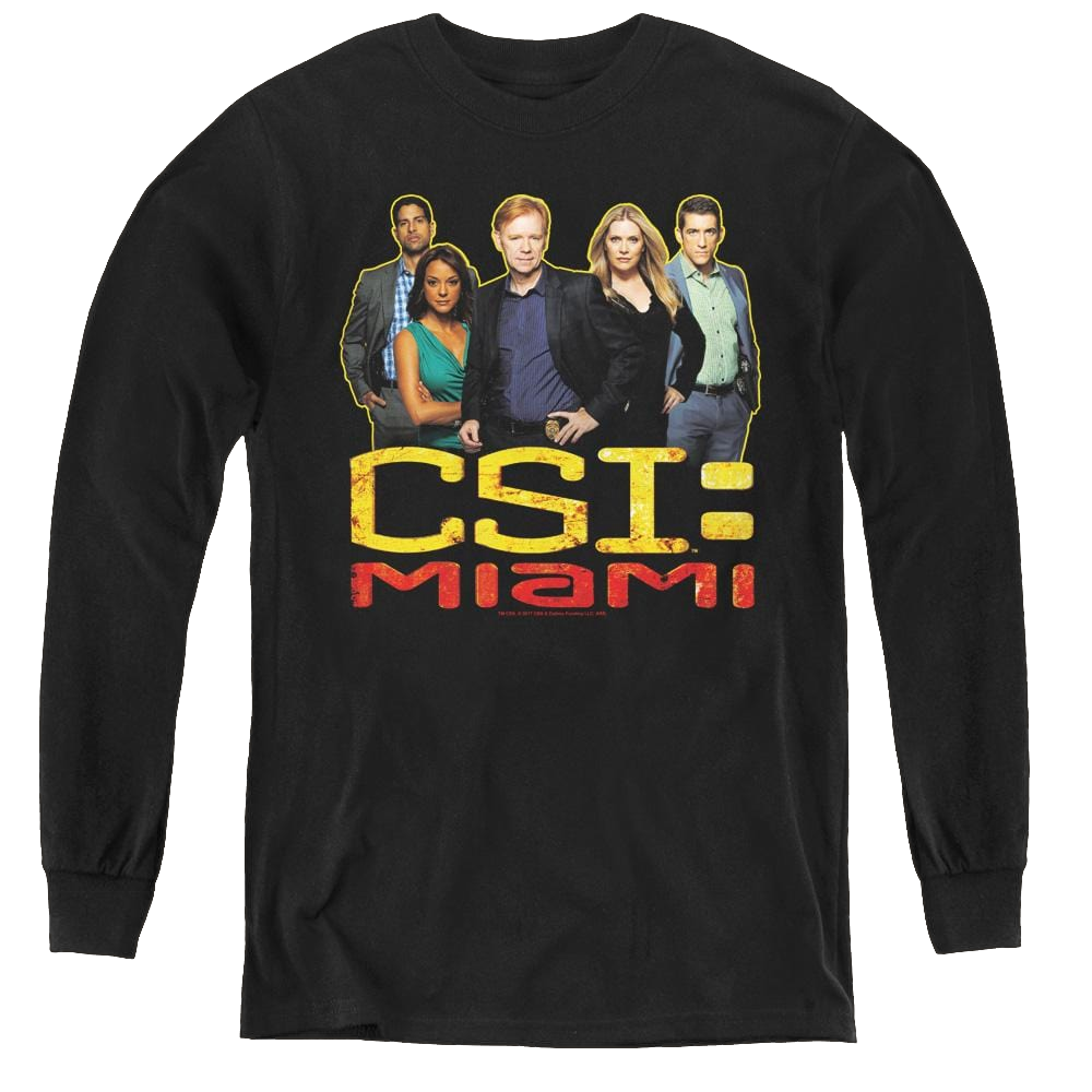 Csi Miami The Cast In Black - Youth Long Sleeve T-Shirt Hoodie, Sweatshirt | CiraTrend.com