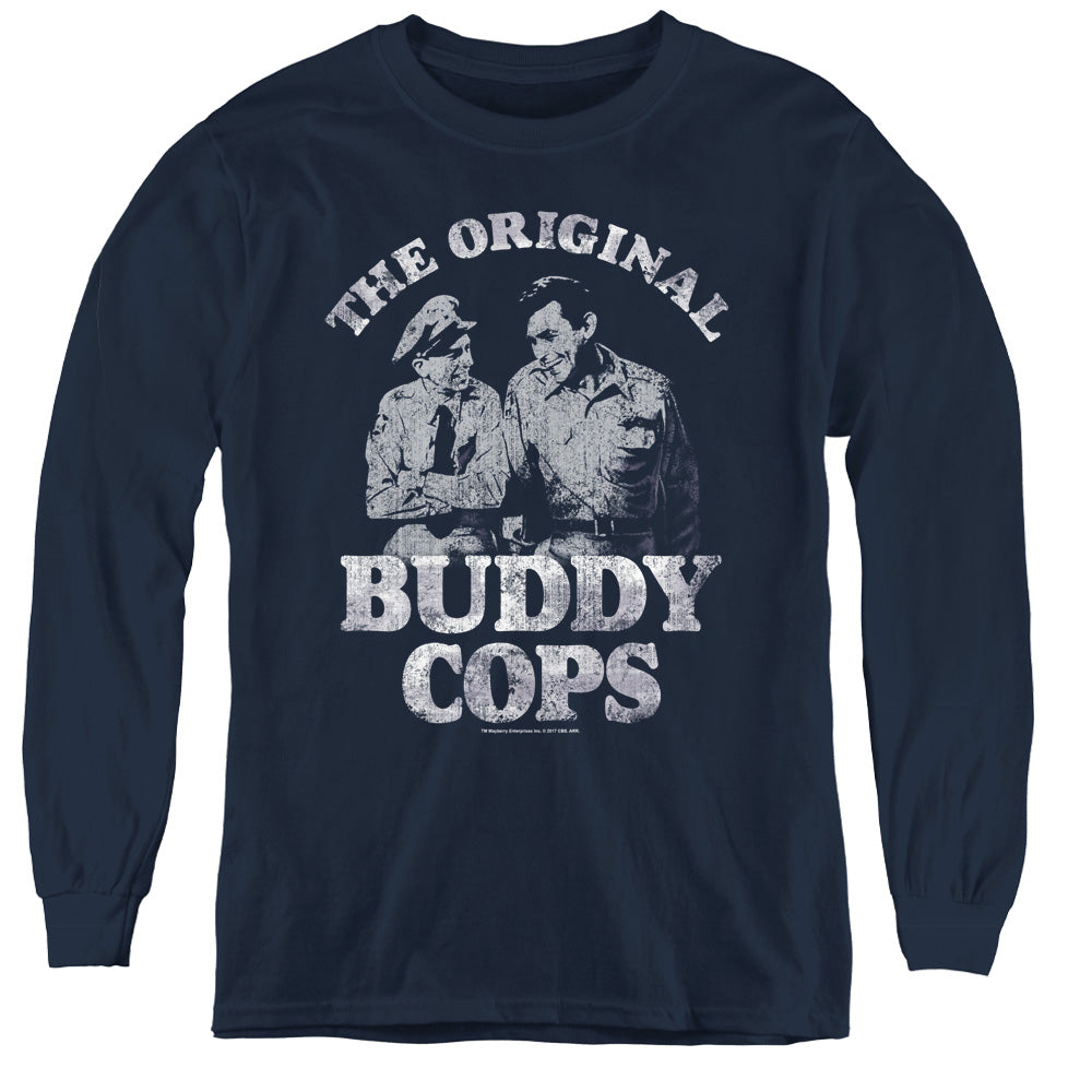Andy Griffith Buddy Cops Long Sleeve Kids Youth T Shirt Navy Hoodie, Sweatshirt | CiraTrend.com (Image 1)