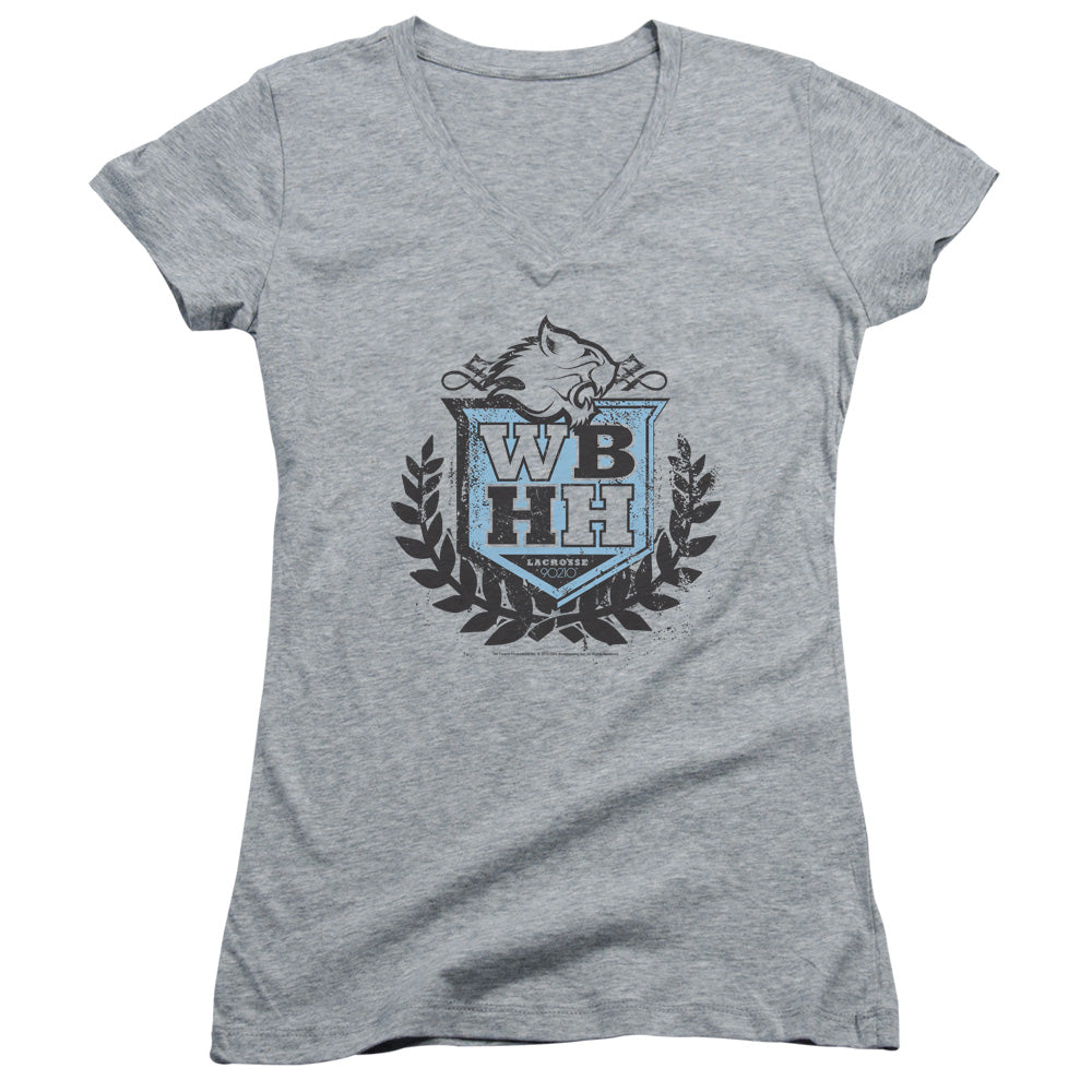 90210 Wbhh Junior Sheer Cap Sleeve V-Neck Womens T Shirt Athletic Heather Hoodie, Sweatshirt | CiraTrend.com