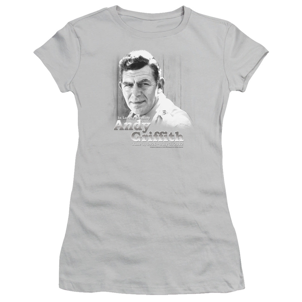 Andy Griffith in Loving Memory Junior Sheer Cap Sleeve Womens T Shirt Silver Hoodie, Sweatshirt | CiraTrend.com