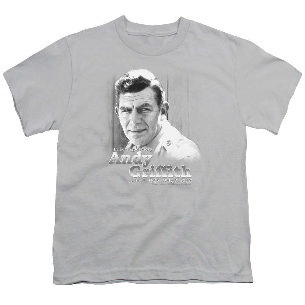 Andy Griffith in Loving Memory Kids Youth T Shirt Silver Hoodie, Sweatshirt | CiraTrend.com (Image 1)