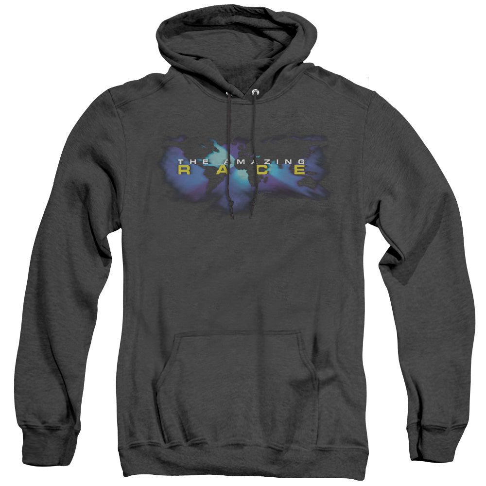 Amazing Race Faded Globe Mens Heather Hoodie Black T-Shirts, Sweatshirt | CiraTrend.com (Image 1)