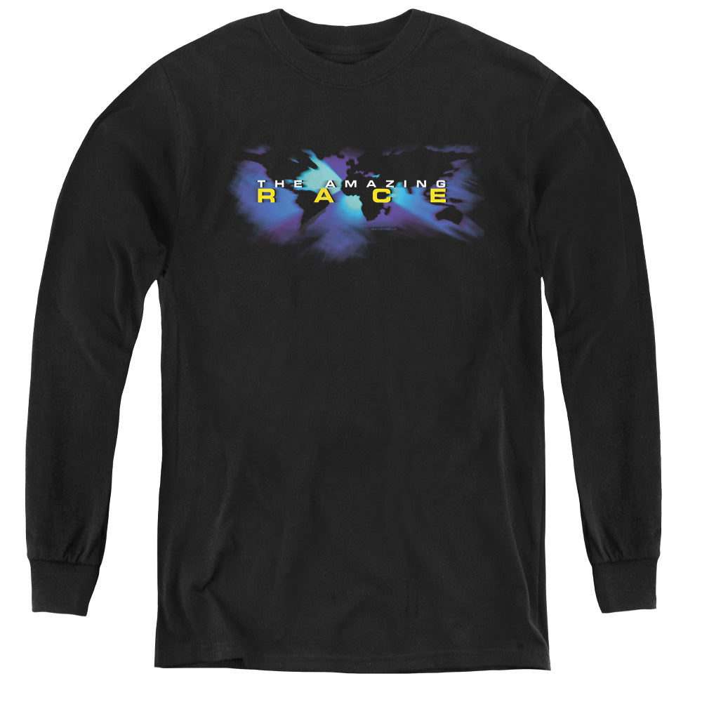 Amazing Race Faded Globe Long Sleeve Kids Youth T Shirt Black Hoodie, Sweatshirt | CiraTrend.com (Image 1)