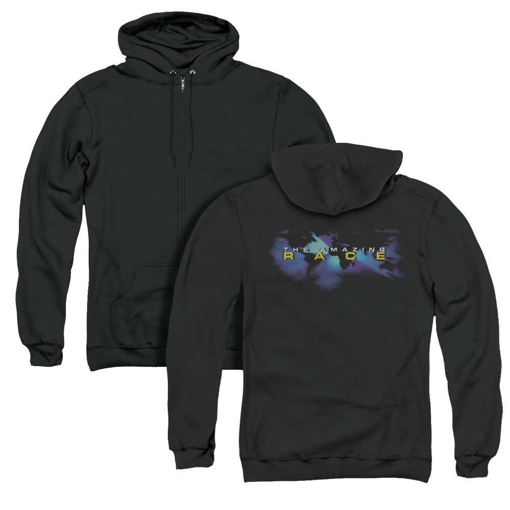 Amazing Race Faded Globe Back Print Zipper Black T-Shirts, Hoodie, Sweatshirt