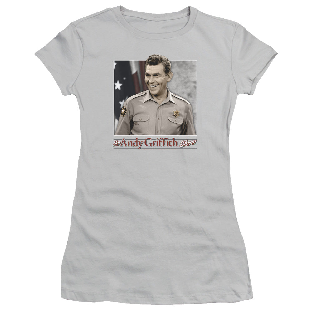 Andy Griffith All American Junior Sheer Cap Sleeve Womens T Shirt Silver Hoodie, Sweatshirt | CiraTrend.com