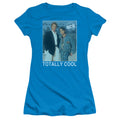 90210 Totally Cool Junior Sheer Cap Sleeve Womens T Shirt Turquoise Hoodie, Sweatshirt | CiraTrend.com