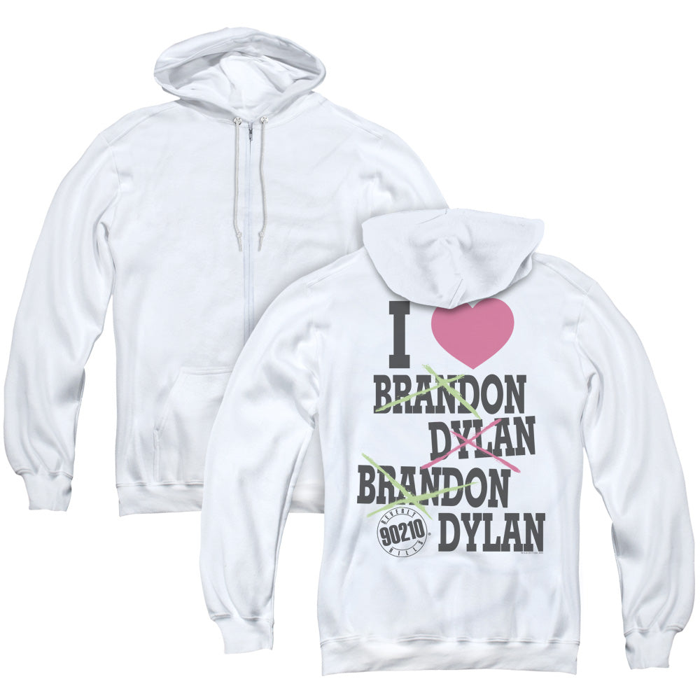 90210 I Heart 90210 Back Print Zipper Mens Hoodie White T-Shirts, Sweatshirt | CiraTrend.com