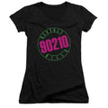 90210 Neon Junior Sheer Cap Sleeve V-Neck Womens T Shirt Black Hoodie, Sweatshirt | CiraTrend.com