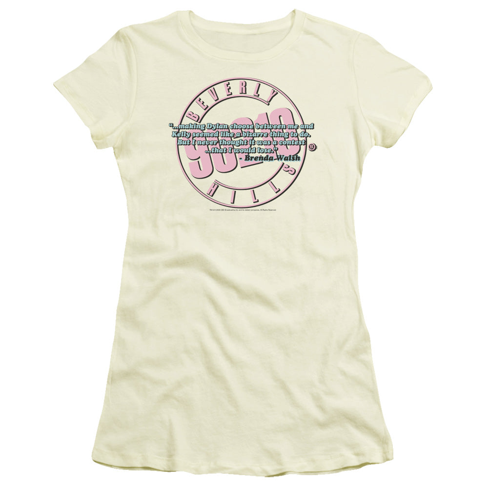 90210 to Be or Not to Be Junior Sheer Cap Sleeve Womens T Shirt Cream Hoodie, Sweatshirt | CiraTrend.com