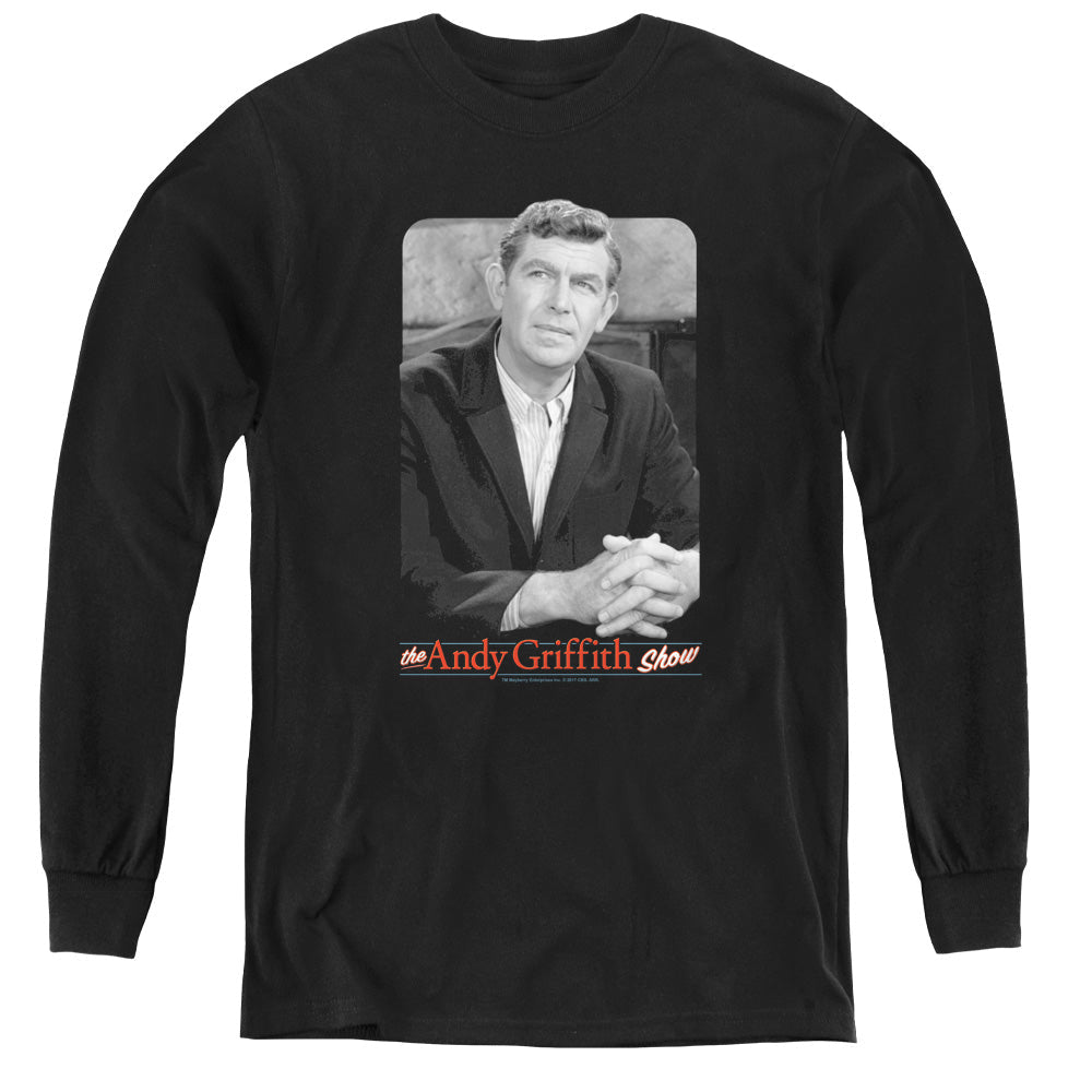 Andy Griffith Classic Andy Long Sleeve Kids Youth T Shirt Black Hoodie, Sweatshirt | CiraTrend.com (Image 1)