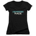 Amazing Race Bar Logo Junior Sheer Cap Sleeve V-Neck Womens T Shirt Black Hoodie, Sweatshirt | CiraTrend.com