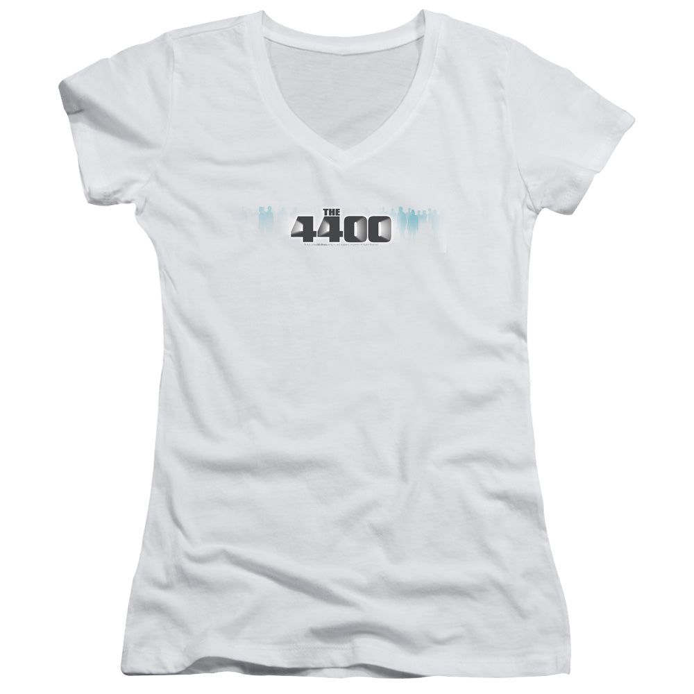 4400 the 4400 Logo Junior Sheer Cap Sleeve V-Neck Womens T Shirt White Hoodie, Sweatshirt | CiraTrend.com