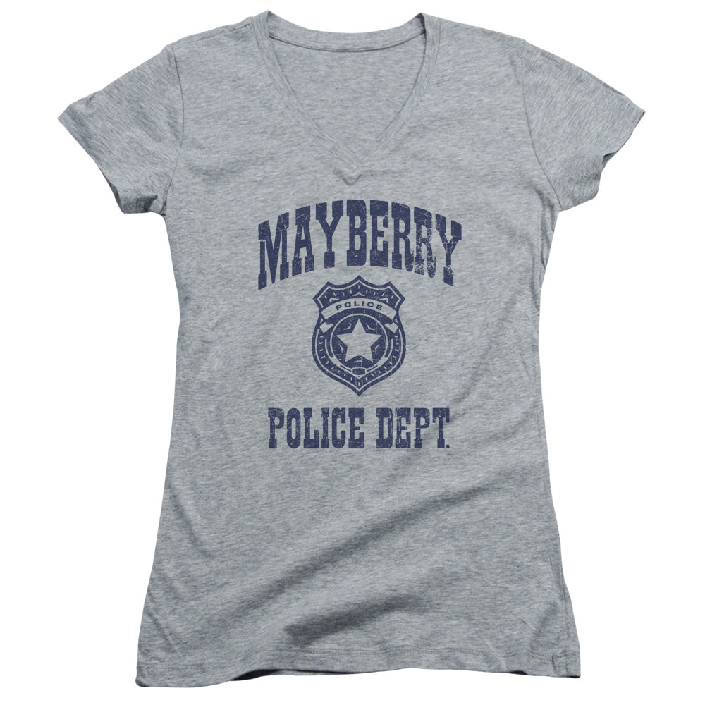 Andy Griffith Show Mayberry Police Junior Sheer Cap Sleeve V-Neck Womens T Shirt Athletic Heather Hoodie,... (Image 1)