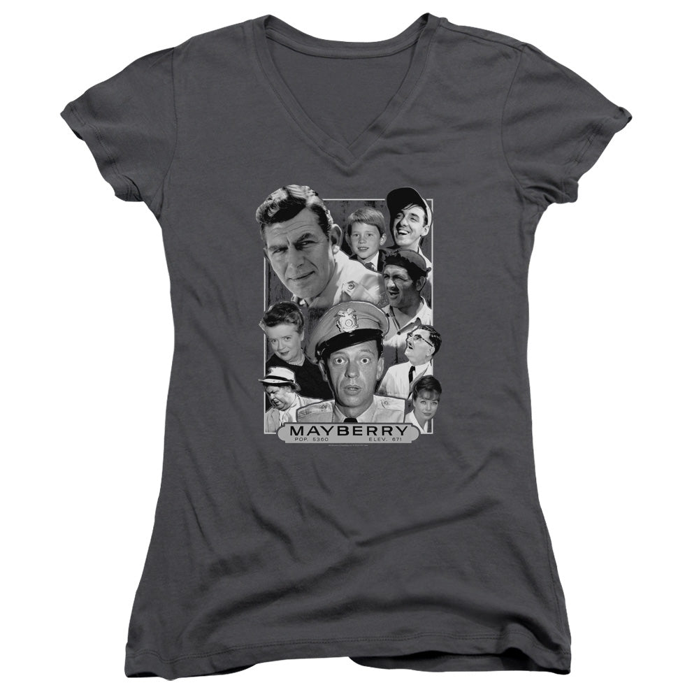 Andy Griffith Mayberry Junior Sheer Cap Sleeve V-Neck Womens T Shirt Charcoal Hoodie, Sweatshirt | CiraTrend.com (Image 1)