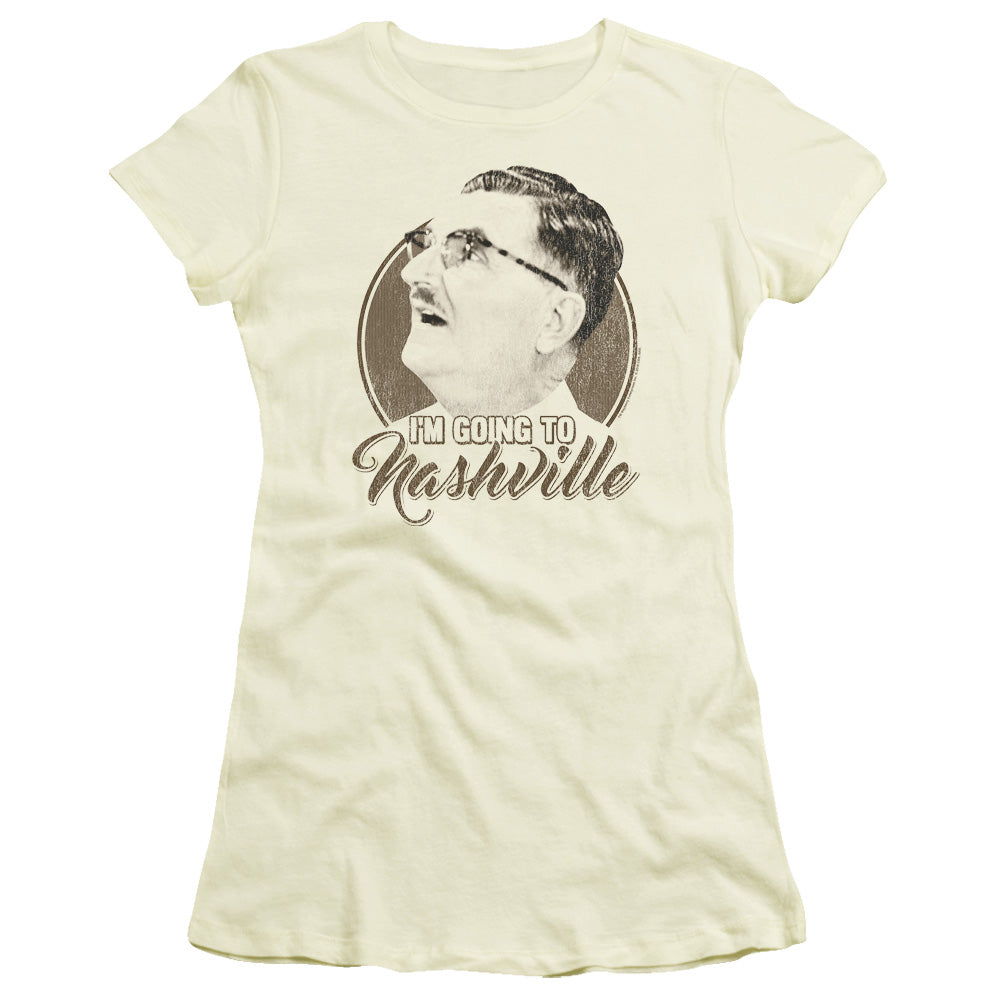 Andy Griffith Im Going to Nashville Junior Sheer Cap Sleeve Womens T Shirt Cream Hoodie, Sweatshirt | CiraTrend.com