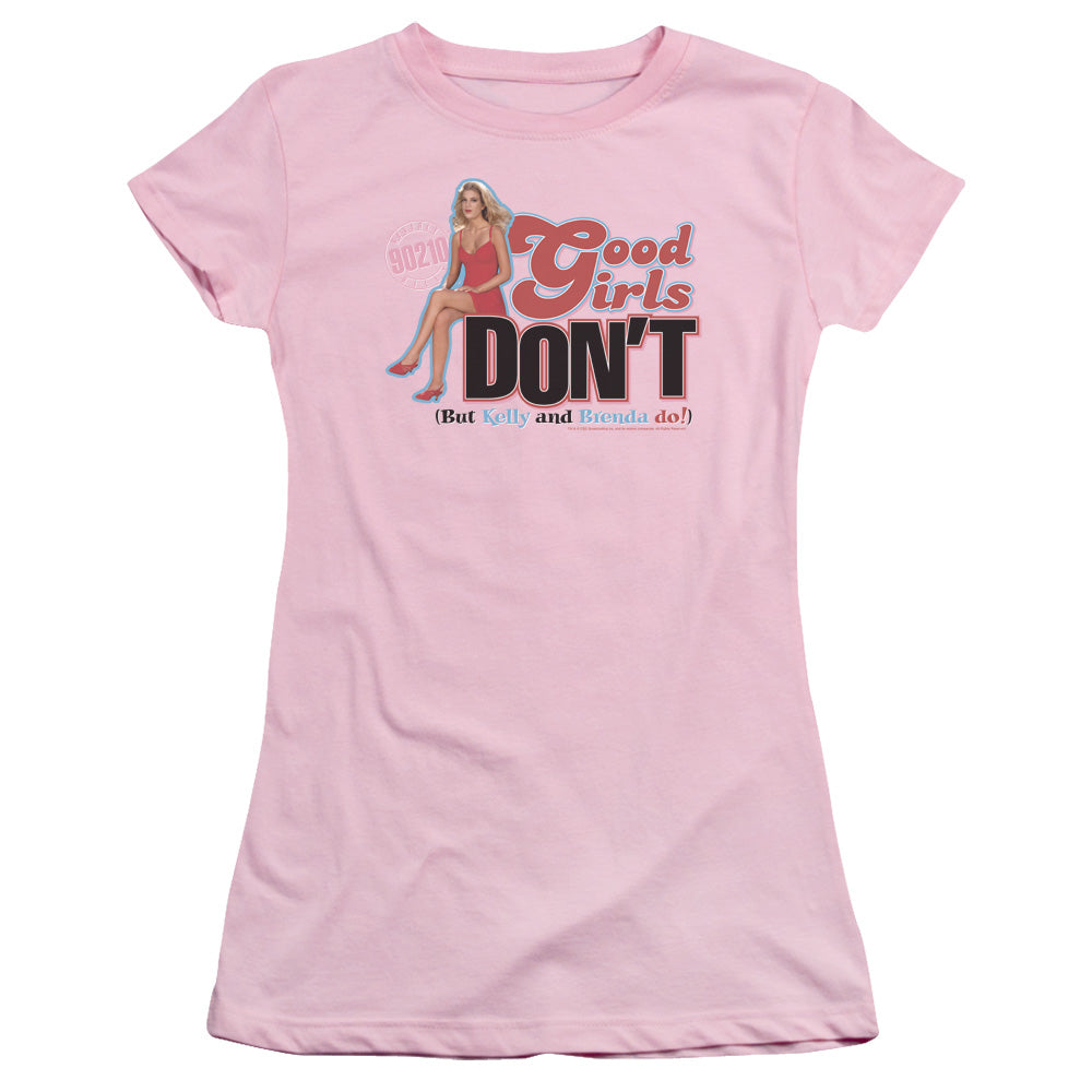 90210 Good Girls Dont Junior Sheer Cap Sleeve Womens T Shirt Pink Hoodie, Sweatshirt | CiraTrend.com