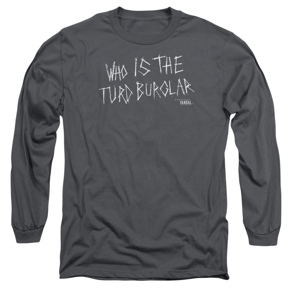 American Vandal Turd Burglar Mens Long Sleeve Shirt Charcoal Hoodie, Sweatshirt | CiraTrend.com (Image 2)